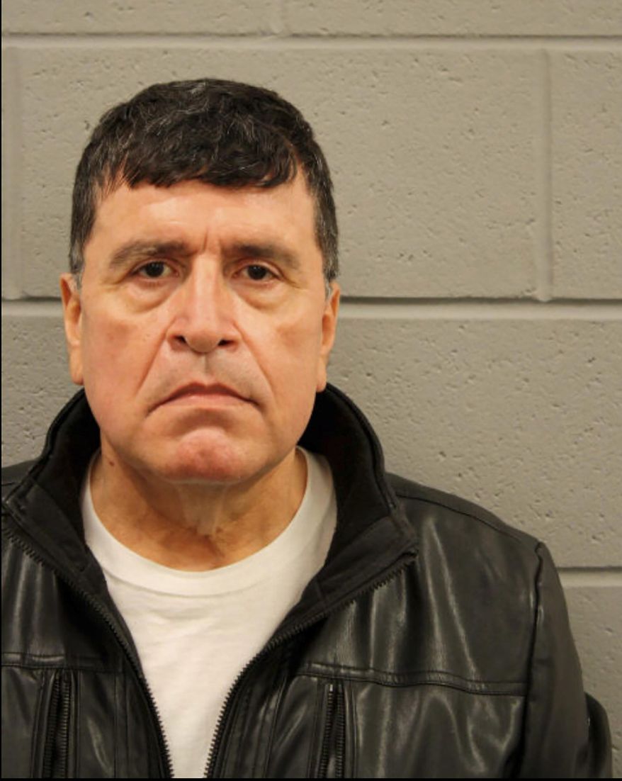 This undated photo provided by the Houston Police Department shows Mark Aguirre. Aguirre is an ex-Houston police officer who was arrested on Tuesday, Dec. 15, 2020, for aggravated assault with a deadly weapon for an incident on Oct. 19 in which he pulled over an air conditioning repairman and held him at gunpoint believing the man had 750,000 fraudulent mail-in ballots in the back of his truck. Police say there were no ballots in the truck, only air conditioning parts and tools. (Houston Police Department via AP)