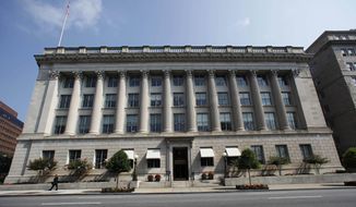 This Tuesday, Aug. 4, 2009, photo shows the United States Chamber of Commerce building in Washington. The Chamber of Commerce is preparing for a court battle with the Biden administration&#39;s antitrust enforcers. (AP Photo/Manuel Balce Ceneta) ** FILE **