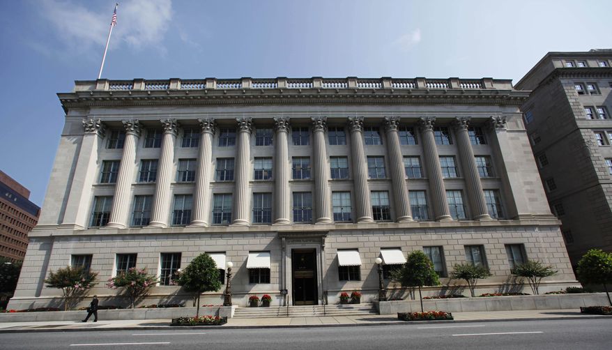 This Tuesday, Aug. 4, 2009, photo shows the United States Chamber of Commerce building in Washington. The Chamber of Commerce is preparing for a court battle with the Biden administration&#x27;s antitrust enforcers. (AP Photo/Manuel Balce Ceneta) ** FILE **