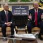President Donald Trump speaks during a meeting about the coronavirus with Gov. John Bel Edwards, D-La., in the Oval Office of the White House, Wednesday, April 29, 2020, in Washington. (AP Photo/Evan Vucci)