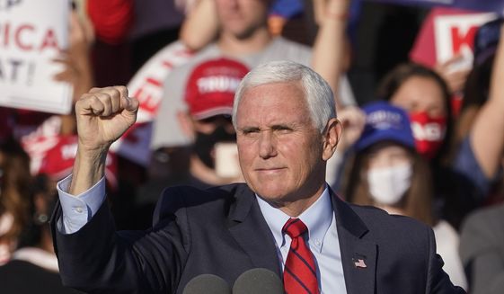 Vice President Mike Pence speaks during a &amp;quot;Save the Majority&amp;quot; rally on Thursday, Dec. 10, 2020, in Augusta, Ga. (AP Photo/John Bazemore)