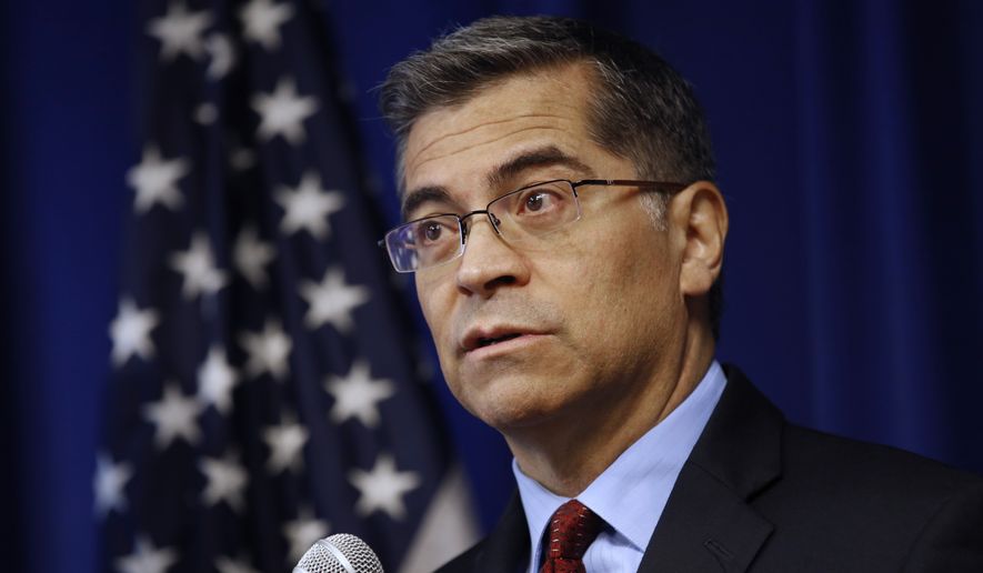 FILE - In this Dec. 4, 2019, file photo, California Attorney General Xavier Becerra speaks during a news conference in Sacramento, Calif. When President-elect Joe Biden announced his choice for health secretary in December 2020, Becerra was picked. (AP Photo/Rich Pedroncelli, File)