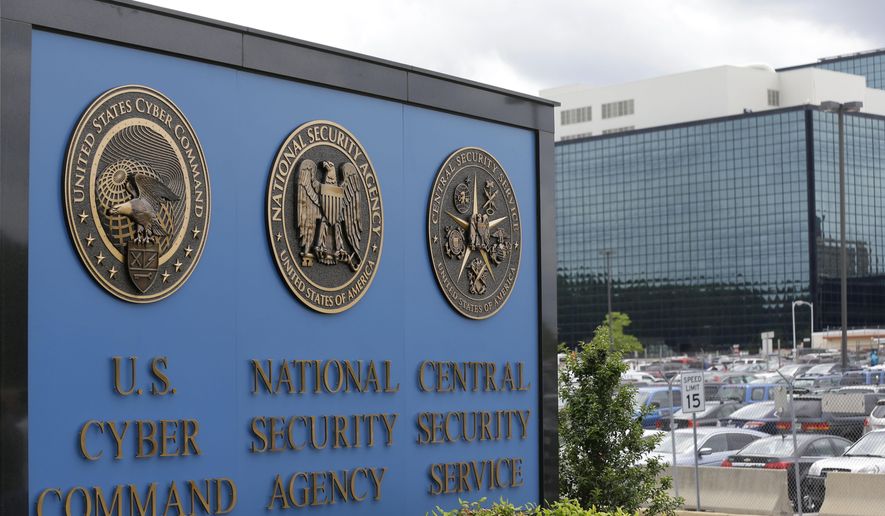 This June 6, 2013 file photo, shows the sign outside the National Security Agency (NSA) campus in Fort Meade, Md. (AP Photo/Patrick Semansky, File)