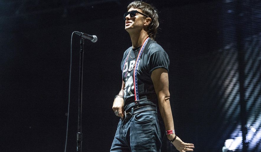 FILE - Julian Casablancas of The Strokes performs on day one of Lollapalooza in Grant Park on Aug. 1, 2019, in Chicago. The band’s “The New Abnormal” is nominated for a Grammy for best rock album. The 2021 Grammys will take place Jan. 31. (Photo by Amy Harris/Invision/AP, File)