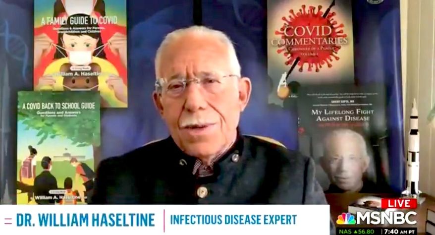 MSNBC guest Dr. William Haseltine warns viewers to steel themselves for a possible &quot;decades-long battle&quot; with COVID-19 and its various strains, Dec. 24, 2020. (Image: MSNBC video screenshot) 