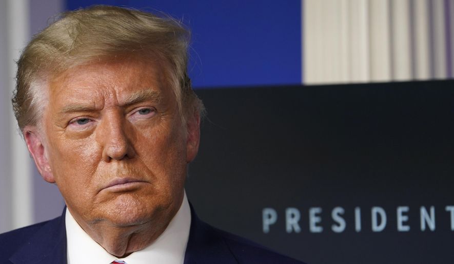 President Donald Trump listens during an event in the briefing room of the White House in Washington. (AP Photo/Susan Walsh, File)