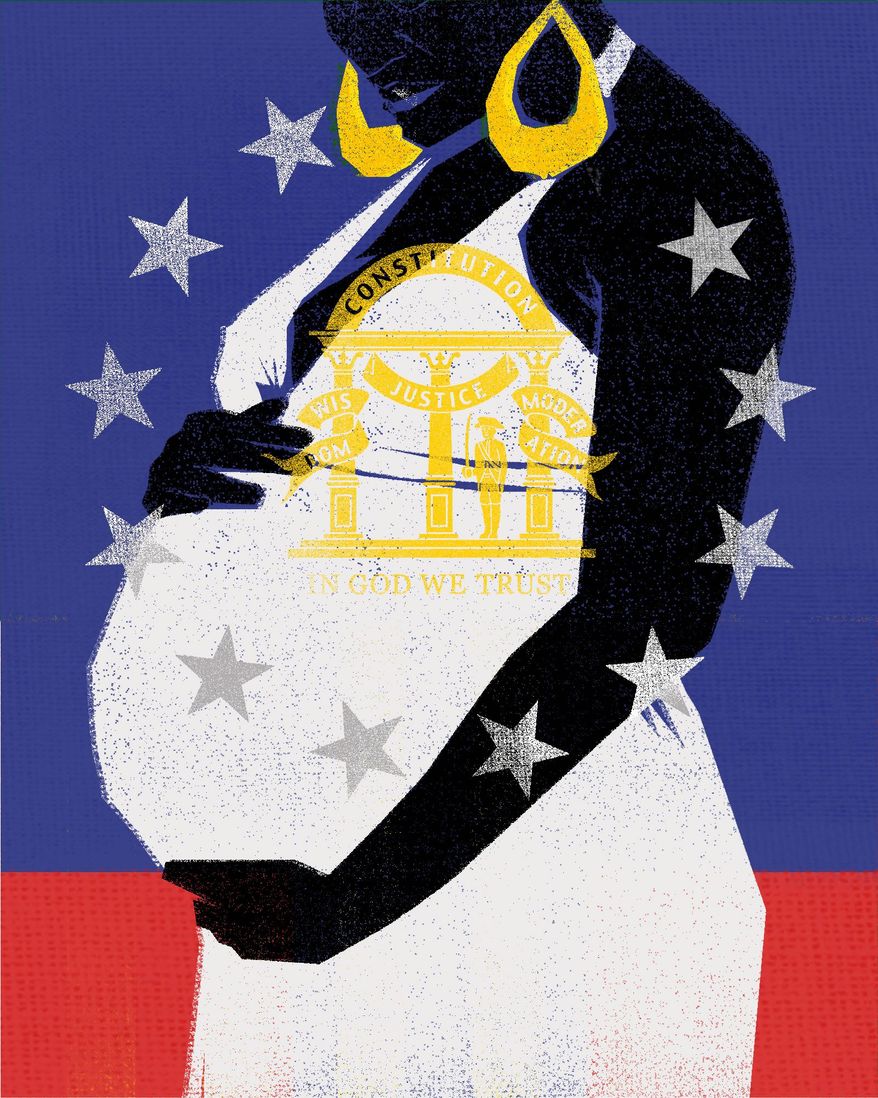 Illustration on the Georgia vote by Liknas Garsys/The Washington Times