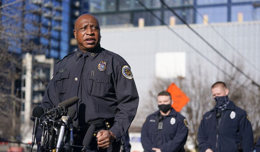 In this Sunday, Dec. 27, 2020, file photo, Metro Nashville Police Chief John Drake speaks at a news conference, in Nashville, Tenn. On Wednesday, Dec. 30, 2020, Drake said his officers properly handled a visit to the home of the Nashville bomber more than a year before they say he detonated an explosives-laden RV on Christmas Day in the city&#39;s downtown. (AP Photo/Mark Humphrey, File)