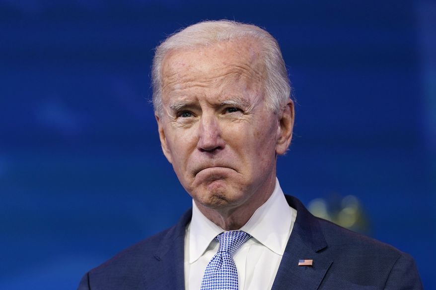 President-elect Joe Biden speaks at The Queen theater in Wilmington, Del., Wednesday, Jan. 6, 2021. Biden has called the violent protests on the U.S. Capitol &quot;an assault on the most sacred of American undertakings: the doing of the people&#39;s business.&quot; (AP Photo/Susan Walsh)