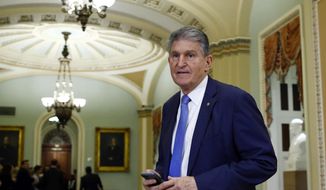 Sen. Joe Manchin III, West Virginia Democrat, is one of the moderate lawmakers who will likely have a lot of influence in the new Congress. (Associated Press) ** FILE **