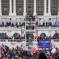 Trump supporters gather outside the Capitol, Wednesday, Jan. 6, 2021, in Washington. As Congress prepares to affirm President-elect Joe Biden's victory, thousands of people have gathered to show their support for President Donald Trump and his claims of election fraud. (AP Photo/John Minchillo)