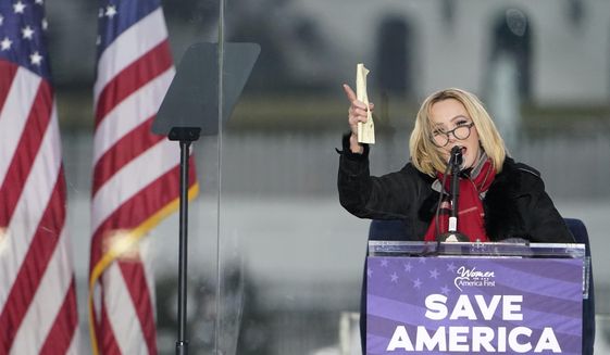FILE - In this Wednesday, Jan. 6, 2021 file photo, Pastor Paula White leads a prayer in Washington, at a rally in support of President Donald Trump called the &amp;quot;Save America Rally.&amp;quot;  On Sunday, Jan. 10, the first day of Christian worship services since the Capitol riot, religious leaders who have supported the president in the past delivered messages ranging from no mention of the events of that day to incendiary recitations of debunked conspiracy theories. (AP Photo/Jacquelyn Martin, File)