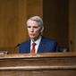 Sen. Rob Portman, R-Ohio, speaks during a confirmation hearing for Treasury Secretary-nominee Janet Yellen before the Senate Finance Committee on Capitol Hill, Tuesday, Jan. 19, 2021, in Washington. (Anna Moneymaker/The New York Times via AP, Pool) ** FILE **