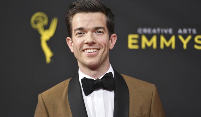 FILE - John Mulaney arrives at night one of the Creative Arts Emmy Awards on Sept. 14, 2019, in Los Angeles. A file obtained by The Associated Press shows the U.S. Secret Service investigated John Mulaney, but found no wrongdoing in a joke the comedian made on “Saturday Night Live” in February 2020. (Photo by Richard Shotwell/Invision/AP, File)