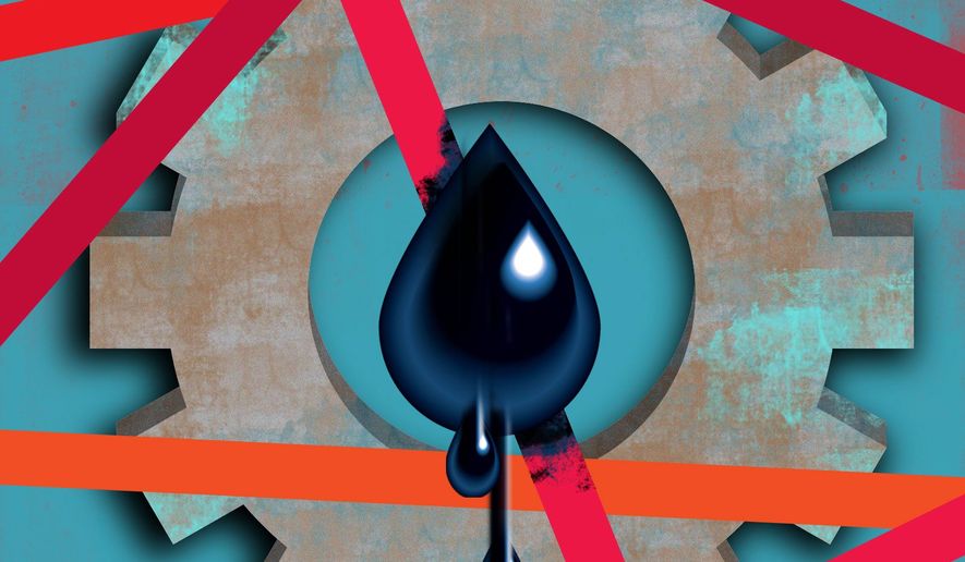 Keystone XL Pipeline and Biden illustration by Linas Garsys / The Washington Times