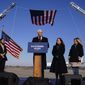 Former Vice President Mike Pence speaks after arriving back in his hometown of Columbus, Ind., Wednesday, Jan. 20, 2021.  (AP Photo/Michael Conroy)  **FILE**