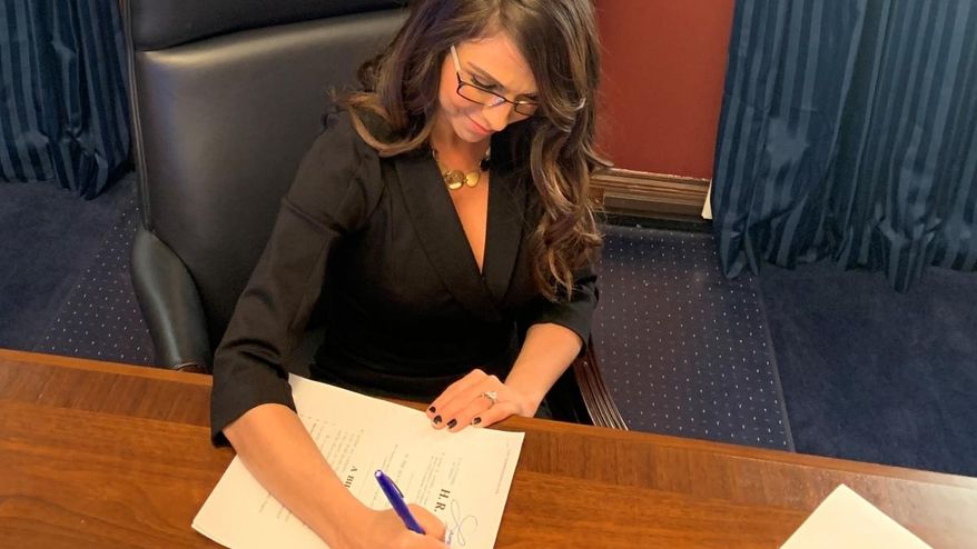 Rep. Lauren Boebert, Colorado Republican, introduced legislation Jan. 21, 2021, to require Senate ratification of the Paris climate agreement. (Photo courtesy Boebert congressional office.)