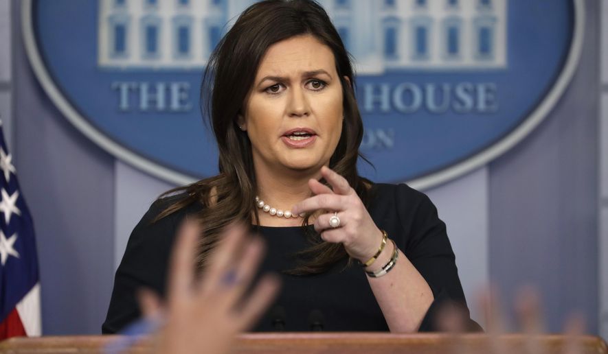 In this Monday, March 11, 2019, file photo, then-White House press secretary Sarah Sanders speaks during a news briefing at the White House, in Washington. Sanders is running to be Arkansas governor. (AP Photo/ Evan Vucci, File)