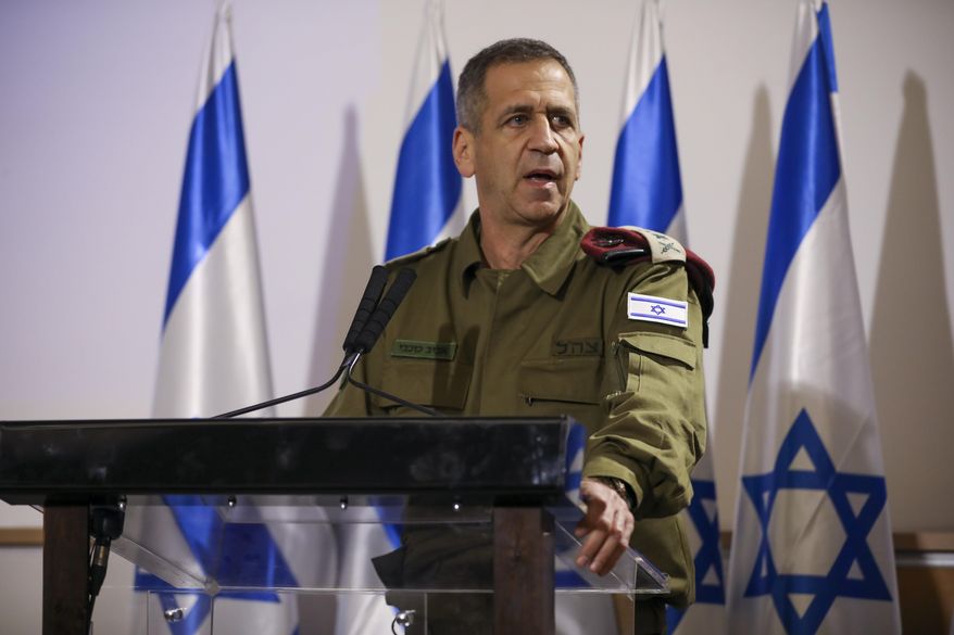 FILE - In this Nov. 12, 2019 file photo, Aviv Kochavi, hold press conference following the killing of a senior Islamic Jihad commander in Gaza by Israel, in Tel Aviv, Israel. Kochavi on Tuesday, Jan. 26, 2021 warned the Biden administration against rejoining the 2015 Iran nuclear deal, even if it toughens its terms, adding he's ordered his forces to step up preparations for possible offensive action against Iran during the coming year. (AP Photo/Oded Balilty, File)