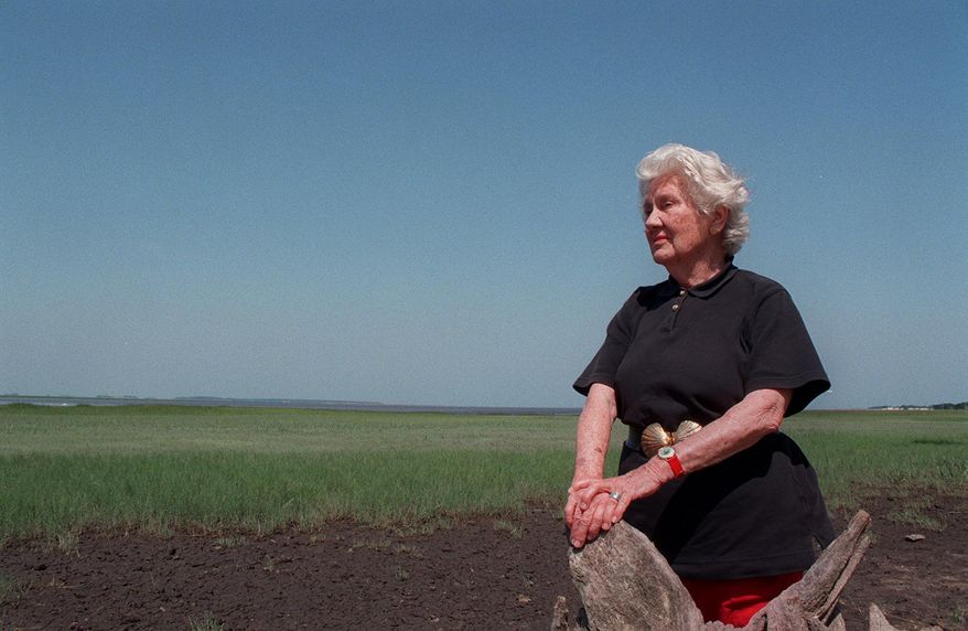 This May 13, 1998 photo shows Eleanor 'Sandy' Torrey West on Ossabaw Island near Savannah, Ga. West, who championed the preservation of one of Georgia's largest barrier islands has died at age 108. West's grandson, Beryl Gilothwest, confirmed she died Sunday, Jan. 17, 2021. (Kimberly Smith/Atlanta Journal-Constitution via AP)