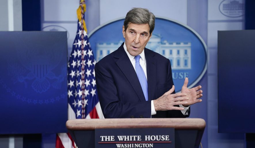Special Presidential Envoy for Climate John Kerry speaks during a press briefing at the White House, Wednesday, Jan. 27, 2021, in Washington. (AP Photo/Evan Vucci) ** FILE **