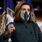House Speaker Nancy Pelosi of Calif. speaks at a news conference on Capitol Hill in Washington, Thursday, Jan. 28, 2021. (AP Photo/Andrew Harnik)