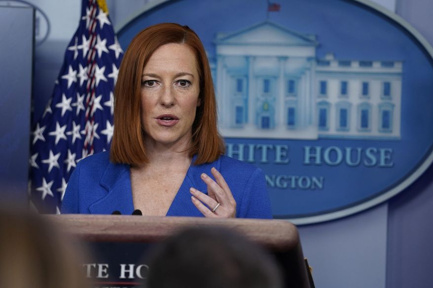 White House press secretary Jen Psaki speaks during a press briefing at the White House, Tuesday, Feb. 2, 2021, in Washington. (AP Photo/Evan Vucci)