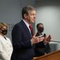N.C. Gov. Roy Cooper speaks during a briefing at the Emergency Operations Center in Raleigh, N.C., Tuesday, Feb.  2, 2021.  Cooper says would like to see all 115 school districts in the state allow students to return to physical classrooms. But he says he does not support a bill from Republican state lawmakers that would do just that.  ((Ethan Hyman/The News &amp;amp; Observer via AP)