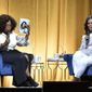 FILE - Michelle Obama, right, appears with Oprah Winfrey to discusses her book &amp;quot;Becoming&amp;quot; during her book tour in Chicago on Nov. 14, 2018. Penguin Random House announced Wednesday that the former first lady’s multimillion-selling memoir will be released in a young readers edition and also will  be coming out as a paperback, more than two years after it was first published. (Photo by Rob Grabowski/Invision/AP, File)