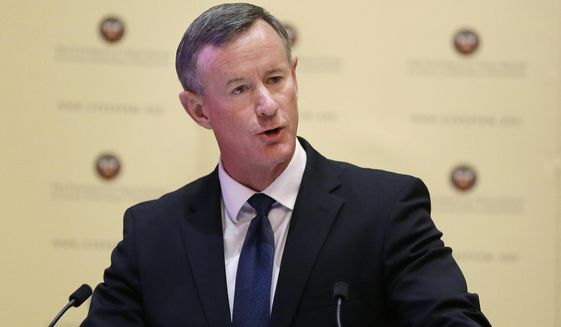 FILE - In this Aug. 21, 2014, file photo, William McRaven addresses the Texas Board of Regents in Austin, Texas.  McRaven, the retired U.S. Navy admiral who directed the raid that killed Osama bin Laden, is continuing his career as an author. McRaven is adapting his best-selling “Make Your Bed: Little Things That Can Change Your Life ... And Maybe the World” for younger audiences. Little, Brown Books for Young Readers announced Monday that McRaven&#39;s “Make Your Bed With Skipper the Seal” will come out Oct. 12. (AP Photo/Eric Gay, File)