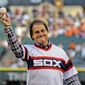 FILE - In this Aug. 30, 2014, file photo, former Chicago White Sox manager Tony La Russa throws out a ceremonial first pitch before the second baseball game of a baseball doubleheader against the Detroit Tigers in Chicago. Tony La Russa felt fortunate. The Chicago White Sox gave the Hall of Famer the opportunity to manage again despite a lengthy absence from the dugout and stuck with him after news of a drunken driving arrest broke shortly after his hiring. (AP Photo/Matt Marton, File)