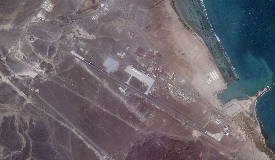 A Feb. 5, 2021, satellite photo from Planet Labs Inc. shows an Emirati military base in Assab, Eritrea. The United Arab Emirates is dismantling parts of a military base it runs in the East African nation of Eritrea after it pulled back from the grinding war in nearby Yemen, satellite photos analyzed by The Associated Press show. (Planet Labs Inc. via AP)