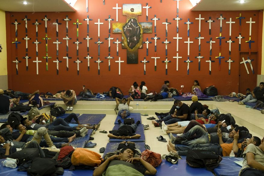 Central American migrants rest at &amp;quot;The 72&amp;quot; shelter in Tenosique, Tabasco state, Mexico, Tuesday, Feb. 9, 2021. Only six weeks into the year, the shelter has hosted nearly 1,500 migrants compared to 3,000 all of last year, even though it has halved its dormitory capacity due to the new cornavirus pandemic. (AP Photo/Isabel Mateos)