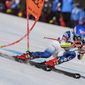 United States&#39; Mikaela Shiffrin speeds down the course during a women&#39;s giant slalom, at the alpine ski World Championships, in Cortina d&#39;Ampezzo, Italy, Thursday, Feb. 18, 2021. (AP Photo/Giovanni Auletta) **FILE**
