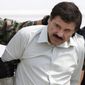 In this Feb. 22, 2014 file photo, Joaquin &amp;quot;El Chapo&amp;quot; Guzman, the head of Mexico&#39;s Sinaloa Cartel, is escorted to a helicopter in Mexico City following his capture in the beach resort town of Mazatlan, Mexico. The Mexican drug kingpin, who was convicted in a New York federal court in February 2019 on multiple conspiracy counts in an epic drug-trafficking case, was sentenced to life behind bars in a U.S. prison. (AP Photo/Eduardo Verdugo, File)