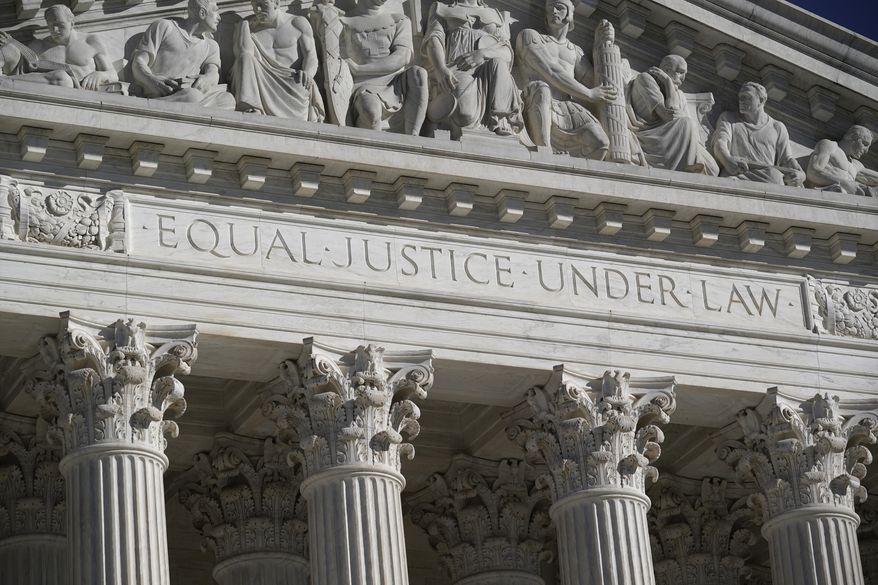 This Nov. 4, 2020, file photo shows the Supreme Court in Washington. (AP Photo/J. Scott Applewhite)