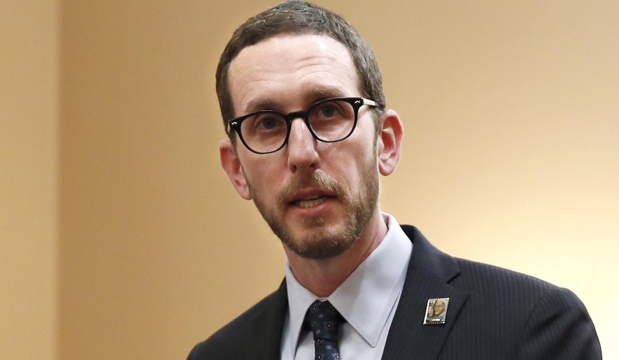 FILE - In this Jan. 21, 2020, file photo, state Sen. Scott Wiener, D-San Francisco, speaks at a news conference in Sacramento, Calif. On Tuesday, Feb. 23, 2021, a federal judge ruled California could enforce a 2018 net neutrality law. The law, authored by Wiener, aims to prevent internet service providers from intentionally slowing down internet speeds, among other things. (AP Photo/Rich Pedroncelli, File)