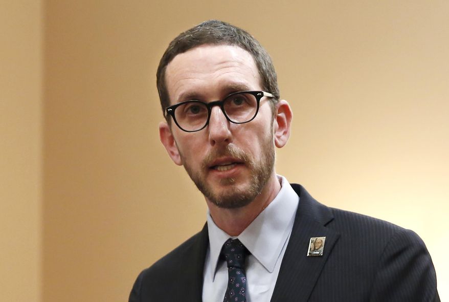 FILE - In this Jan. 21, 2020, file photo, state Sen. Scott Wiener, D-San Francisco, speaks at a news conference in Sacramento, Calif. On Tuesday, Feb. 23, 2021, a federal judge ruled California could enforce a 2018 net neutrality law. The law, authored by Wiener, aims to prevent internet service providers from intentionally slowing down internet speeds, among other things. (AP Photo/Rich Pedroncelli, File)