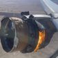 FILE - In this image taken from video, the engine of United Airlines Flight 328 is on fire after after experiencing a &amp;quot;right-engine failure&amp;quot; shortly after takeoff from Denver International Airport, Saturday, Feb. 20, 2021, in Denver. The Federal Aviation Administration has ordered airlines in the United States to ground planes with the type of engine that blew apart after takeoff from Denver this past weekend until they can be inspected for stress cracks. The order applies to airplanes equipped with certain Pratt &amp;amp; Whitney engines, which are used solely on Boeing 777s. (Chad Schnell via AP, File)