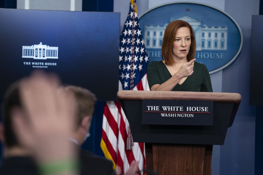 White House press secretary Jen Psaki speaks during a press briefing at the White House, Thursday, Feb. 25, 2021, in Washington. (AP Photo/Evan Vucci)