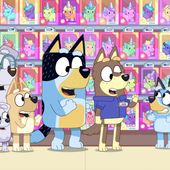This image released by Disney Channel shows from the television show &quot;Bluey.&quot; (Disney Channel via AP)