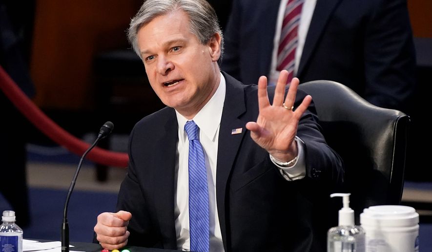 &quot;Jan. 6 is not an isolated incident. The problem of domestic terrorism isn&#39;t going away,&quot; FBI Director Christopher A. Wray said. (Associated Press)