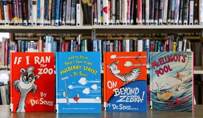 &quot;If I Ran the Zoo,&quot; &quot;And to Think That I Saw It on Mulberry Street,&quot; &quot;On Beyond Zebra!&quot; and &quot;McElligot&#39;s Pool&quot; are among the six Dr. Seuss childrens&#39; books, that will no longer be published. &quot;Scrambled Eggs Super!&quot; and &quot;The Cat&#39;s Quizzer&quot; are the other two. Dr. Seuss Enterprises cited insensitivity as a factor in the decision.
displayed at the North Pocono Public Library in Moscow, Pa., Tuesday, March 2, 2021. Dr. Seuss Enterprises, the business that preserves and protects the author&#39;s legacy said Tuesday, that these four titles, as well as Scrambled Eggs Super!, and The Cats Quizzer, will no longer be published because of racist and insensitive imagery. (Christopher Dolan/The Times-Tribune via AP) (ASSOCIATED PRESS)
