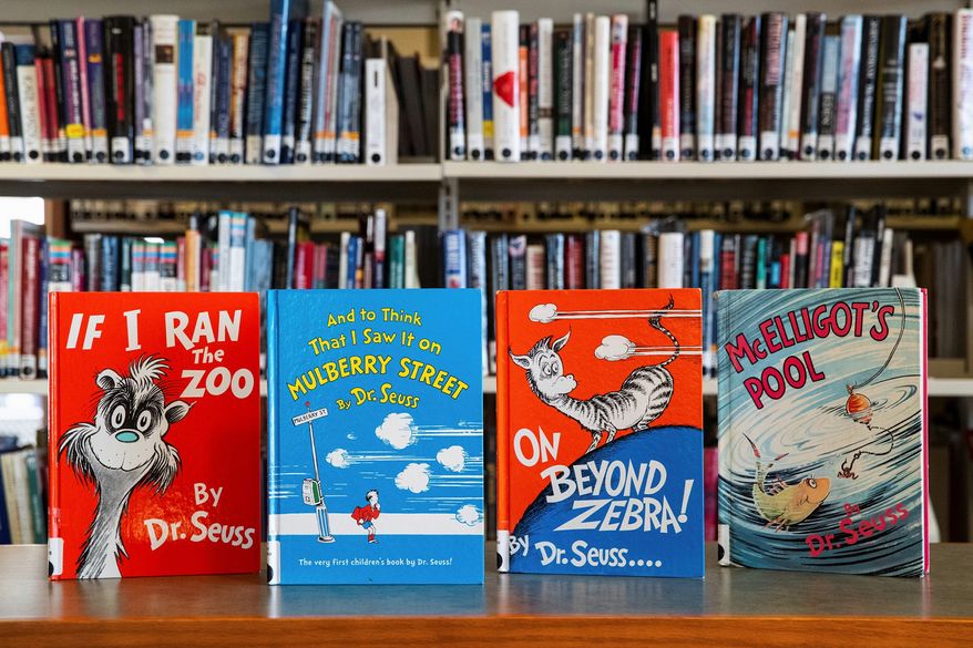 &quot;If I Ran the Zoo,&quot; &quot;And to Think That I Saw It on Mulberry Street,&quot; &quot;On Beyond Zebra!&quot; and &quot;McElligot&#39;s Pool&quot; are among the six Dr. Seuss childrens&#39; books, that will no longer be published. &quot;Scrambled Eggs Super!&quot; and &quot;The Cat&#39;s Quizzer&quot; are the other two. Dr. Seuss Enterprises cited insensitivity as a factor in the decision.
displayed at the North Pocono Public Library in Moscow, Pa., Tuesday, March 2, 2021. Dr. Seuss Enterprises, the business that preserves and protects the author&#39;s legacy said Tuesday, that these four titles, as well as Scrambled Eggs Super!, and The Cats Quizzer, will no longer be published because of racist and insensitive imagery. (Christopher Dolan/The Times-Tribune via AP) (ASSOCIATED PRESS)