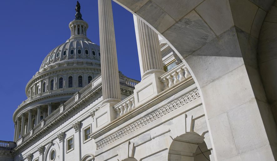 Sun shines on the U.S. Capitol dome, Tuesday, March 2, 2021, in Washington. (AP Photo/Patrick Semansky)