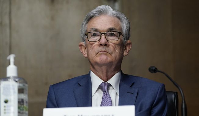 In this Dec. 1, 2020, file photo, Chairman of the Federal Reserve Jerome Powell appears before the Senate Banking Committee on Capitol Hill in Washington. (AP Photo/Susan Walsh, Pool, File)