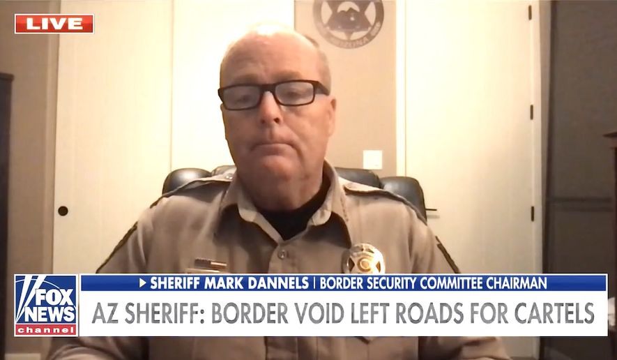 Arizona Sheriff Mark Dannels of Cochise discusses changes along the U.S. southern border since President Biden took office, March 5, 2021. (Image: Fox News video screenshot)