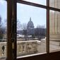 The Capitol is seen from the Russell Senate Office Building during a delay in work on the Democrats&#39; $1.9 trillion COVID-19 relief bill, at the Capitol in Washington, Friday, March 5, 2021. (AP Photo/J. Scott Applewhite)