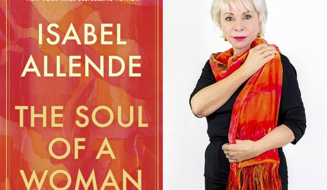 This combination photo shows the cover of &amp;quot;The Soul of a Woman,&amp;quot; left, and a portrait of author Isabel Allende. (Ballantine via AP left, and Lori Barra via AP)