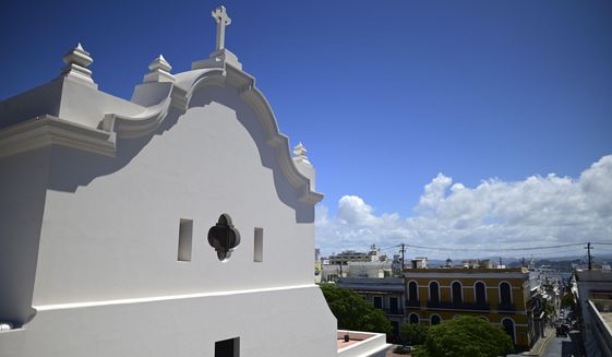 The San Jose Church stands in San Juan, Puerto Rico, Tuesday, March 9, 2021. The second oldest Spanish church in the Americas is reopening following a massive reconstruction that took nearly two decades to complete. (AP Photo/Carlos Giusti)